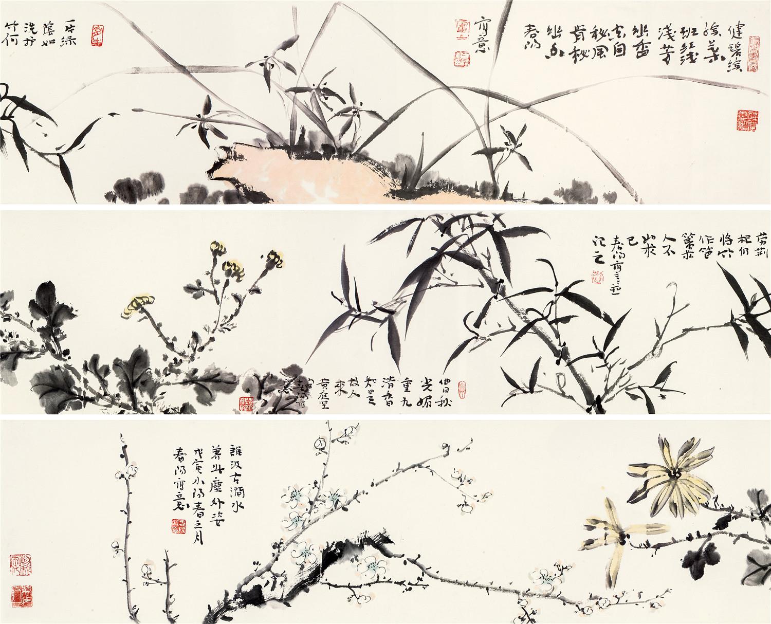 霍春阳(b.1946)梅兰竹菊