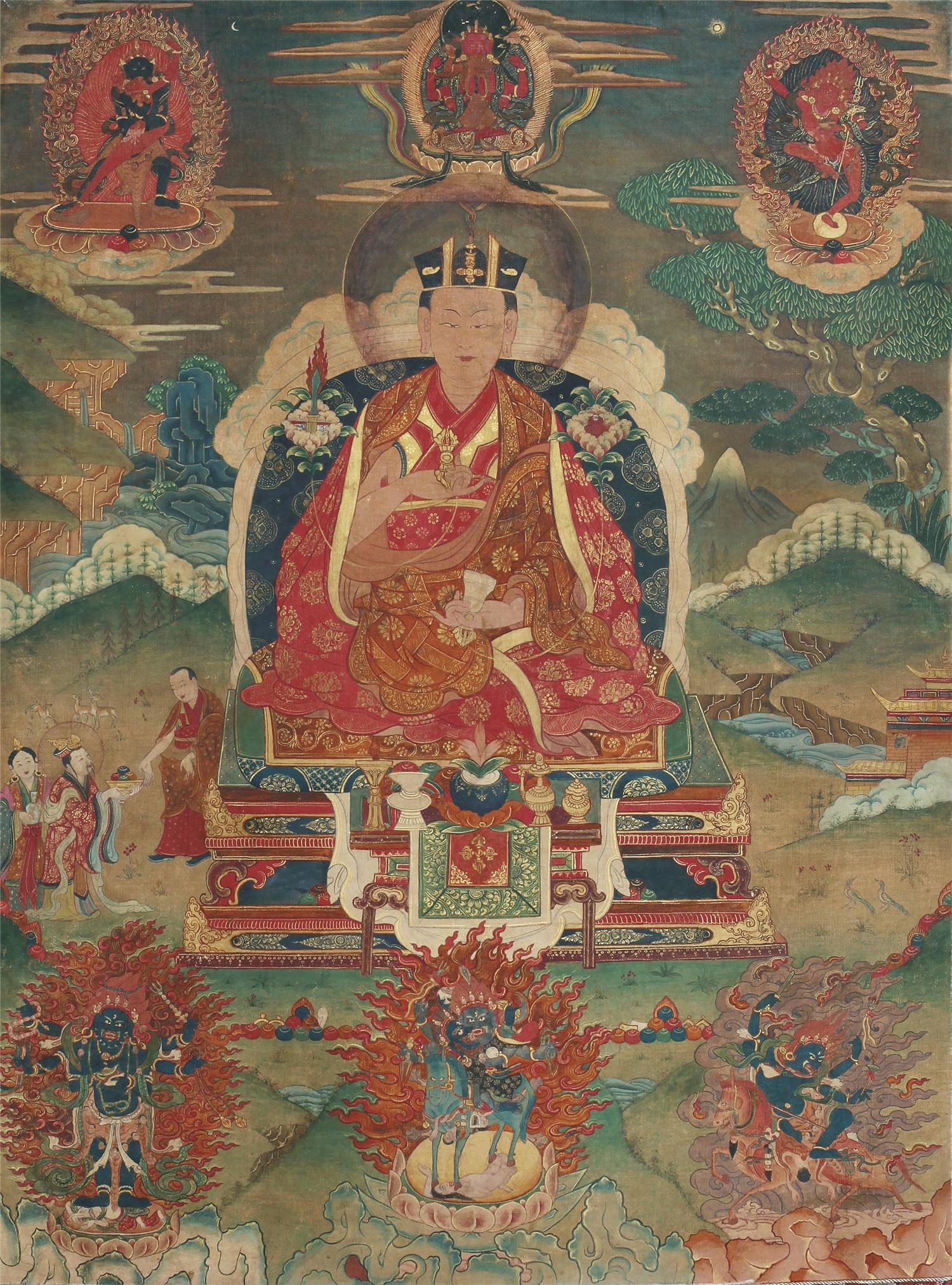 藏东18世纪 十五世噶玛巴唐卡