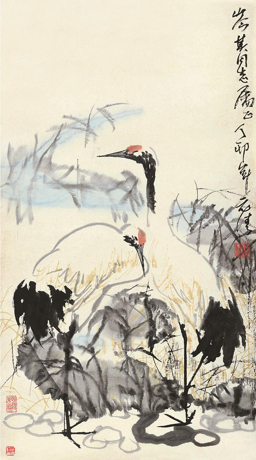 徐元清鹤寿图