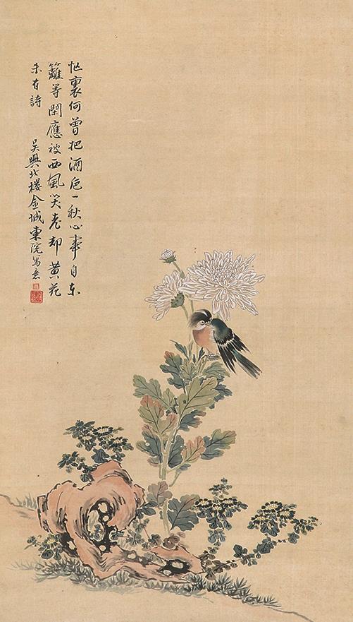 216 分享 拍品描述 绢本 71×41  简介:(1878～1926),中国近现代画家