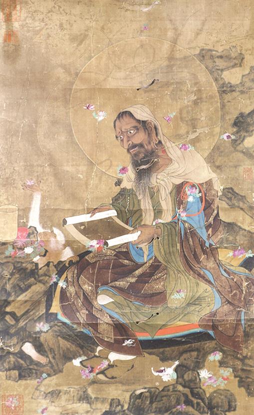 明佚名 罗汉图 镜片 绢本