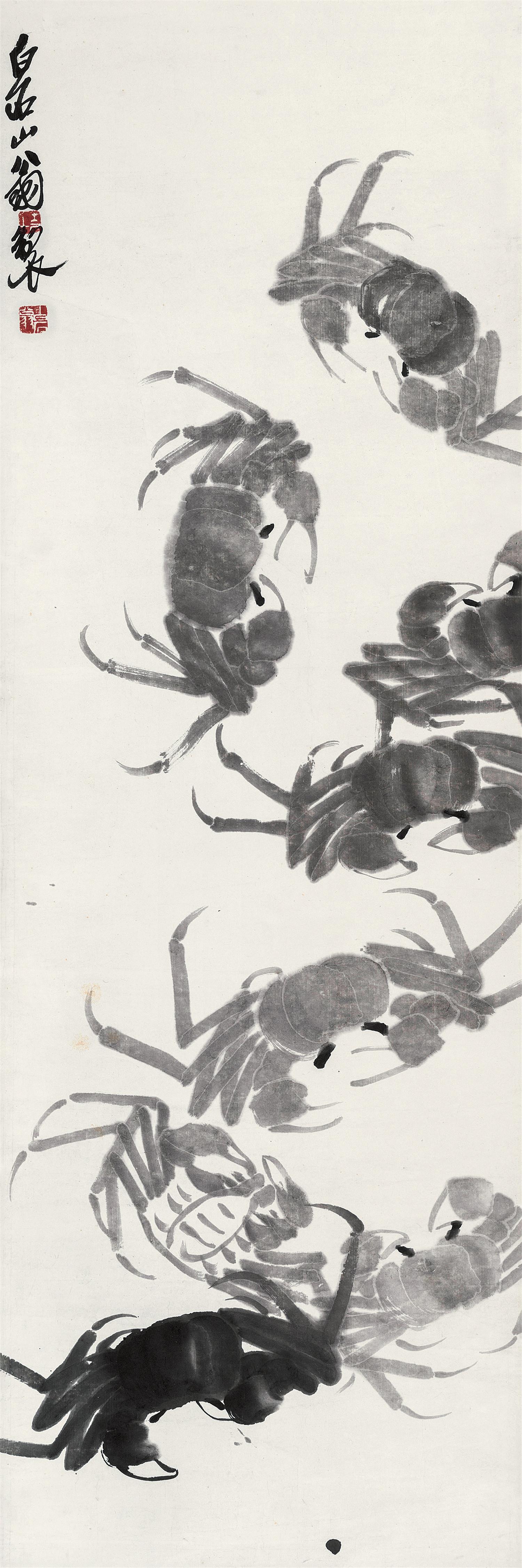 螃蟹图 立轴 水墨纸本 齐白石(1864～1957)