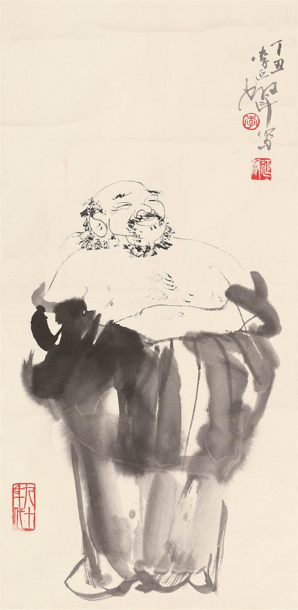 李延声(b.1943) 人物 镜片 水墨纸本