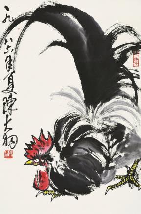 陈大羽 1986年作 大公鸡 